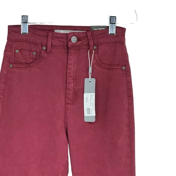 NWTs Tractr Size 0/25 Nina High Rise Slim Fit Pants. Color is Cordovan - Picture 2 of 12